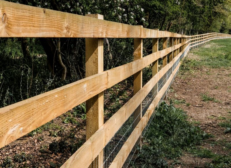 Wooden Farm Fence Installation